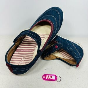 Taos Liberty Mary Jane Flat Blue Suede Comfort Shoes Women's 9